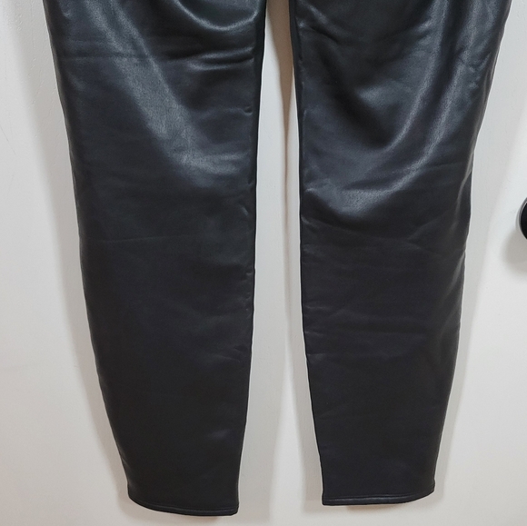Soft Surroundings Black Vegan Leather High Rise Pants Size 10 - Picture 7 of 9